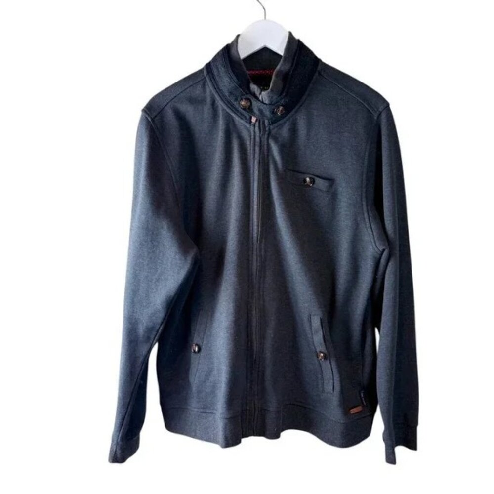 Ted Baker London Full Zip Jacket Mens Size 6 Charcoal Gray Casual Outerwear
